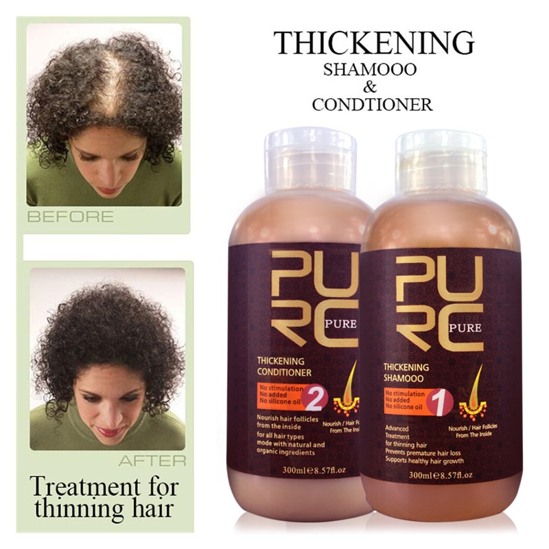 PURC Hair Growth Products Shampoo Conditioner Essence Oil Anti Hair Loss Thickener Care Hair Scalp Treatments Set For Women Men 2